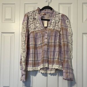 Anthropologie Pilcro Plaid Blouse szXL. NWT  C7
